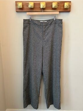 Simon’s Gray Tweed Wide-Leg Pants - Size 14 - Capsule Wardrobe 90s Minimalism
